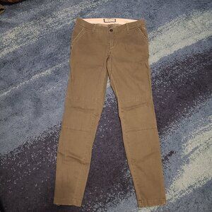 Abercrombie & Fitch Skinny Chino Pants Womens Olive Ankle Zip Size 4